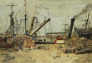 De trawlers door Eugene Louis Boudin