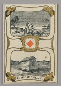 De Zondvloed, Speelkaart uit de Set van "Cartes héroïques" of "Des grands hommes" door Eugène Moreau