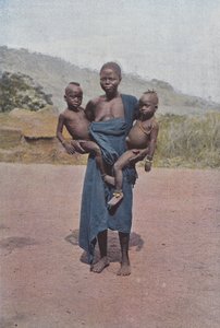 Dahomeense Vrouw met haar Tweeling door European Photographer