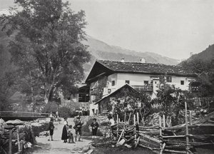 Sandwirt, Sandhof, in Passeiertal, geboortehuis van Andreas Hofer (zwart-wit foto) door European Photographer