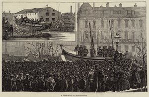 Een reddingsboot in Manchester (gravure) door European School