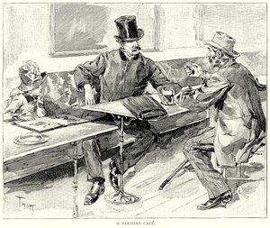 Een Parijs café (gravure)