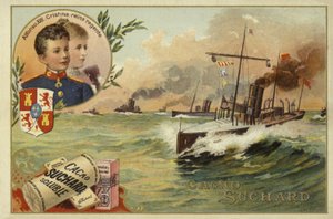 Alfonso XIII van Spanje en zijn moeder, Maria Christina van Oostenrijk, Spaans-Amerikaanse Oorlog, 1898