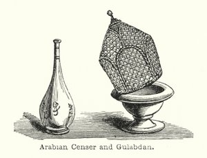 Arabische wierookbrander en Gulabdan door European School