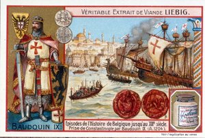 Baldwin I bij de plundering van Constantinopel door European School