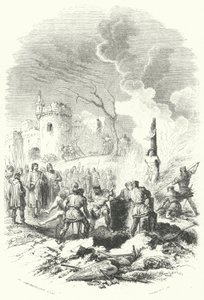 Boudewijn V, graaf van Henegouwen, herstelt de orde in de landen van zijn vader (gravure) door European School