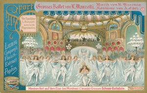 Ballet, Liebig-kaart, begin 20e eeuw (chromo) door European School