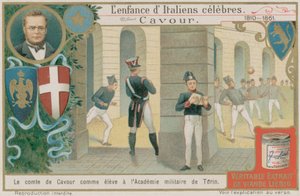Camillo Benso, Graaf van Cavour, studeert aan de militaire academie in Turijn door European School