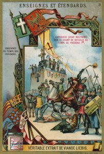 Carroccio op een slagveld uit de tijd van Frederik I Barbarossa, 12e eeuw door European School