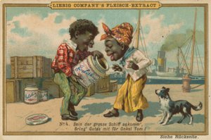 Cartoon Afrikanen Proeven Leibig Vleesextract