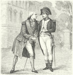 Karel IV van Spanje met Napoleon (gravure) door European School