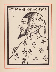 Cimabue, Italiaanse middeleeuwse kunstenaar (litho) door European School
