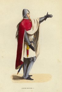 Militair Kostuum (gekleurde gravure)