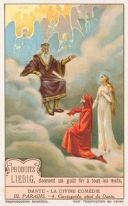 Dante, De goddelijke komedie, Liebig-kaart, begin 20e eeuw (chromo) door European School