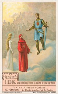 Dante, De goddelijke komedie, Liebig-kaart, begin 20e eeuw (chromo) door European School