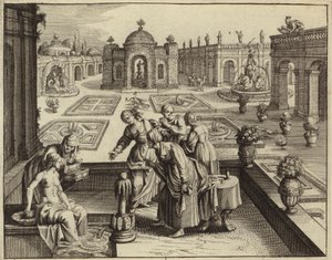 David kijkt naar Bathseba die baadt door European School