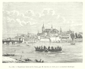 Experiment uitgevoerd op de Newa door M Jacobi in 1839 met een elektrische motor door European School