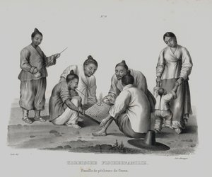 Familie van Koreaanse vissers