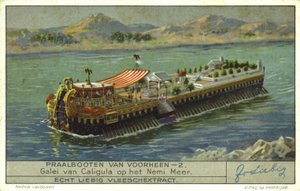 Galjoen van de Romeinse keizer Caligula op het Meer van Nemi, Italië, 1e eeuw
