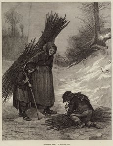Hout verzamelen (gravure)