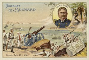 Generaal William Shafter en Amerikaanse troepen landen bij Daiquiri, Cuba, Spaans-Amerikaanse Oorlog, 23 mei 1898 door European School