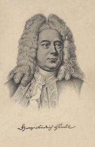 George Frideric Händel, in Duitsland geboren Britse barokcomponist (litho) door European School