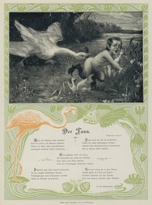 Gans die een faun achtervolgt