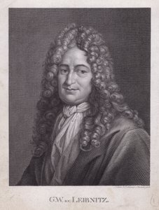 Gottfried Wilhelm Leibniz, Duitse filosoof, wiskundige en polymath (gravure) door European School