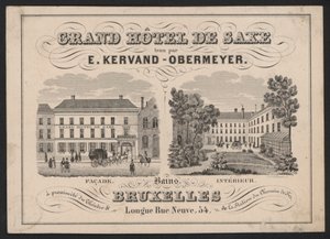 Grand Hotel De Saxe, E Kervand-Obermeyer, Brussel door European School