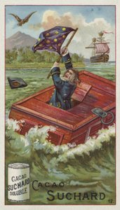 Gulliver in zijn reiskist, in zee gedropt door een adelaar door European School