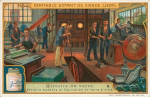 Geschiedenis van glas, Liebig-kaart, begin 20e eeuw (chromo) door European School