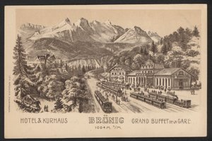 Hotelhandelskaart (gravure) door European School