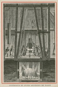 Interieur van de artesische putten van Passy, Parijs door European School