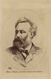 Jules Verne, Frans schrijver, dichter en toneelschrijver (litho) door European School