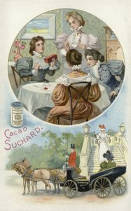 Dames genieten van Suchard cacao