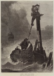 Een baken aansteken (gravure)