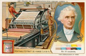 Het maken van een Liebig Chromolithografie door European School