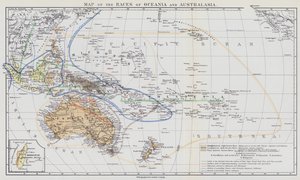 Kaart van de Rassen van Oceanië en Australazië