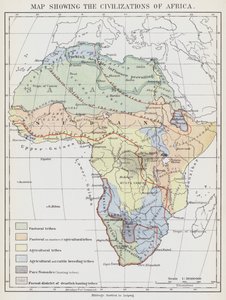 Kaart die de Beschavingen van Afrika toont