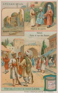 Mausoleum van Ahmad Shah Durrani in Kandahar, rijke Afghanen en een uitzicht op de poort en bazaars van Kabul door European School
