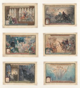 Origineel kunstwerk voor een set Liebig-kaarten: Berlioz, Faust door European School