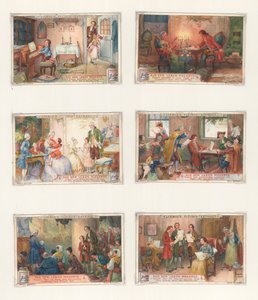 Origineel kunstwerk voor een set Liebig-kaarten: Het leven van Mozart door European School