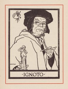 Portret van een onbekende Italiaanse kunstenaar (litho) door European School