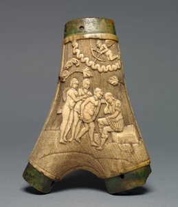 Kruitfles, ca. 1550-80 door European School