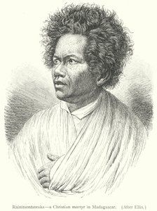 Rainitsontsoraka, een christelijke martelaar in Madagaskar (gravure)