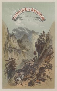 Romeins leger steekt de Pyreneeën over (gekleurde gravure) door European School