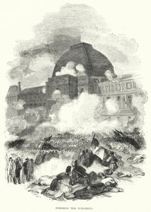 Bestorming van de Tuilerieën (gravure) door European School