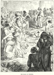 De dood van Stefanus (gravure) door European School