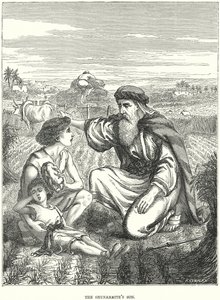 De zoon van de Shunammite (gravure) door European School