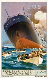 De Titanic die draadloos een SOS-bericht verstuurt door European School